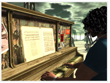 Joe on piano in the virtual realm